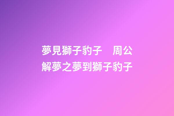 夢見獅子豹子　周公解夢之夢到獅子豹子